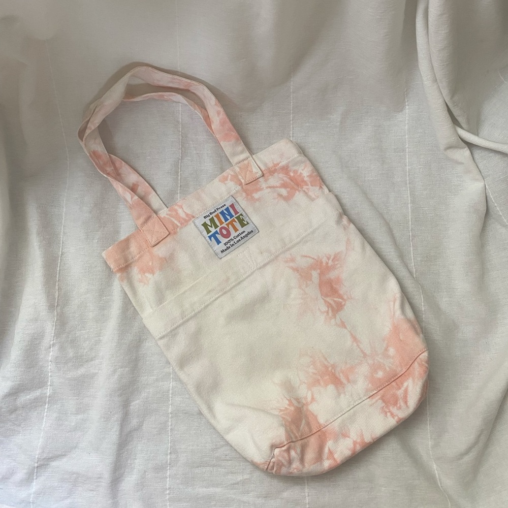 Big Bud Press Mini Tote in pink and white tie dye